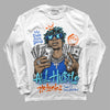 Royal Blue Sneakers DopeSkill Long Sleeve T-Shirt All Hustle No Luck Graphic Streetwear - White 