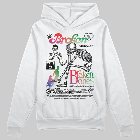 Jordan 11 Retro 285 Atlanta DopeSkill Hoodie Sweatshirt Broken Bones Graphic Streetwear - White 