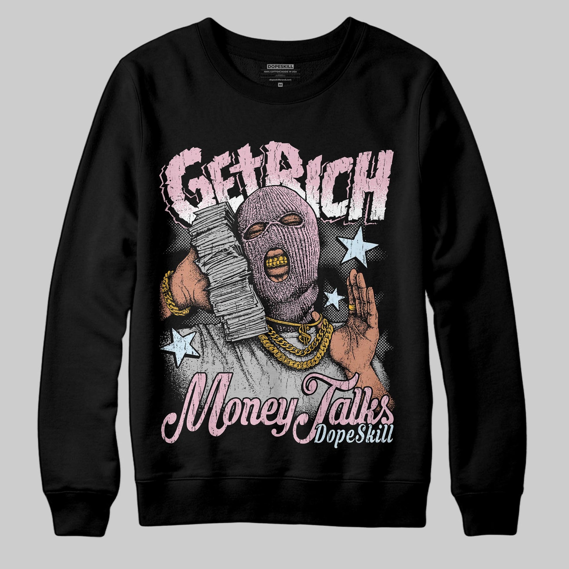 Jordan 5 OG “35th Anniversary” DopeSkill Sweatshirt Get Rich Graphic Streetwear - Black