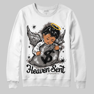 Jordan 4 Retro Cave Stone DopeSkill Sweatshirt Heaven Sent Graphic Streetwear - White