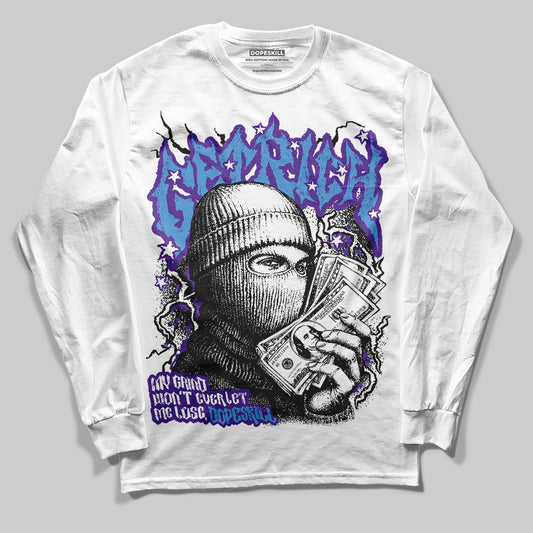 PURPLE Sneakers DopeSkill Long Sleeve T-Shirt New Get Rich Graphic Streetwear - White