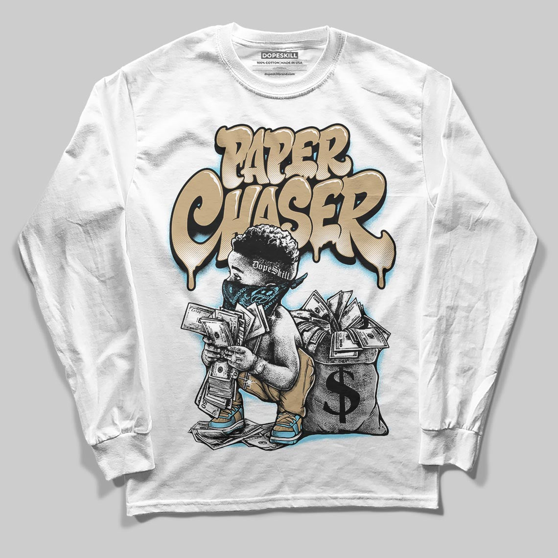 Jordan 11 City Pack “H-Town” DopeSkill Long Sleeve T-Shirt Paper Chaser Boy Graphic Streetwear - White