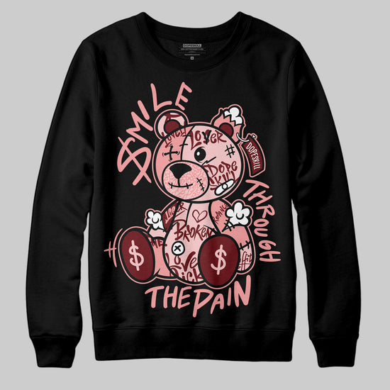 Jordan 3 Retro Valentine's Day Treat Yourself (2025) DopeSkill Sweatshirt Smile Through The Pain Graphic Streetwear - Black