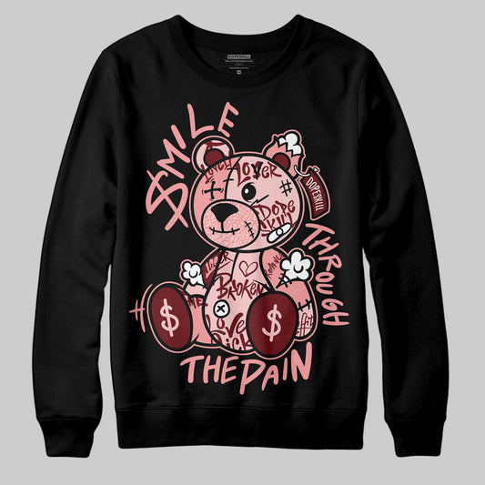 Jordan 3 Retro Valentine's Day Treat Yourself (2025) DopeSkill Sweatshirt Smile Through The Pain Graphic Streetwear - Black