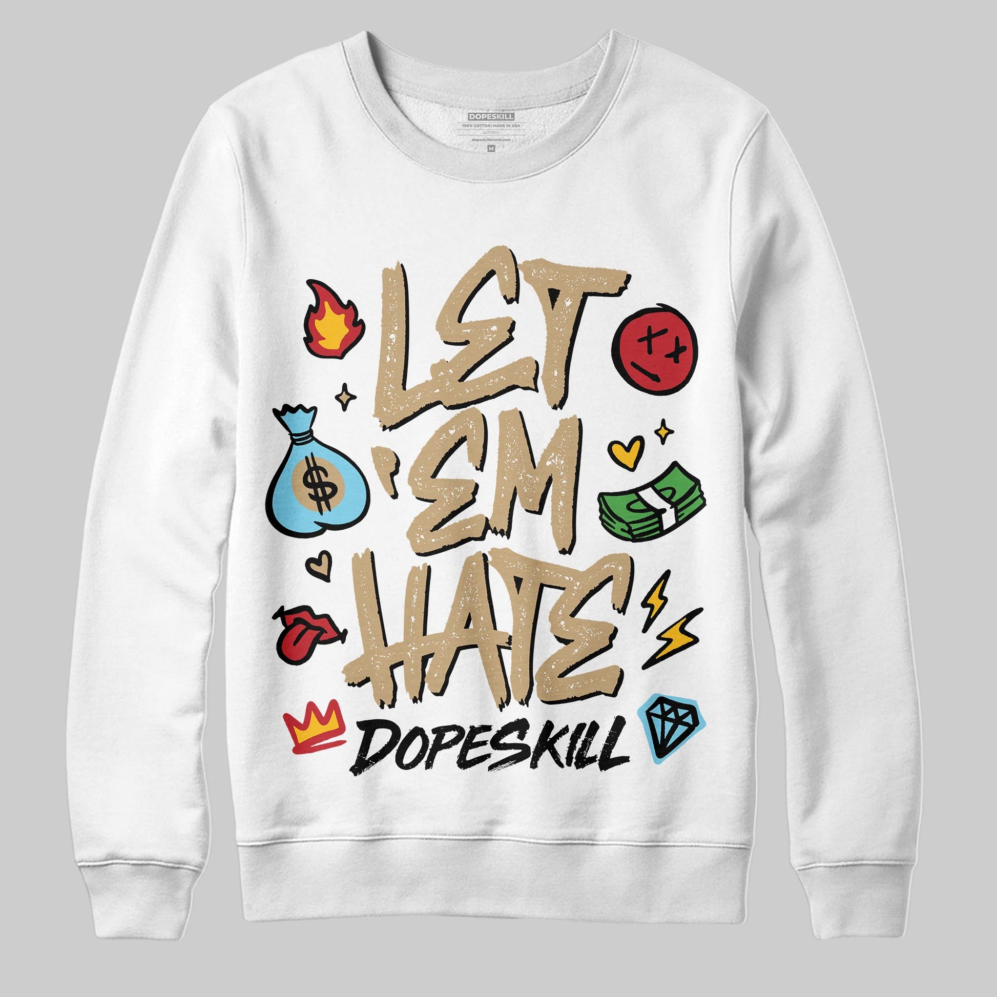 Jordan 11 City Pack “H-Town” DopeSkill Sweatshirt Let 'em Hate Graphic Streetwear - White