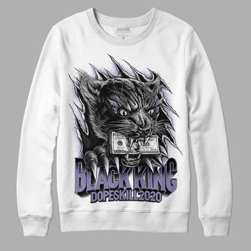 Jordan 5 Retro Low Indigo Haze DopeSkill Sweatshirt Black King Graphic Streetwear - White