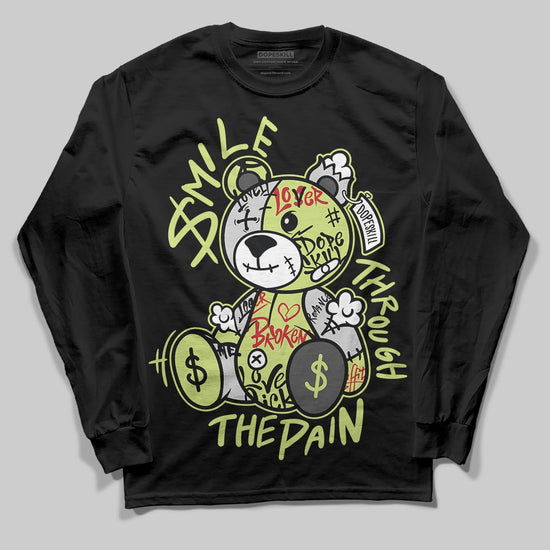 Jordan 4 GS “Light Lemon Twist” DopeSkill Long Sleeve T-Shirt Smile Through The Pain Graphic Streetwear - Black