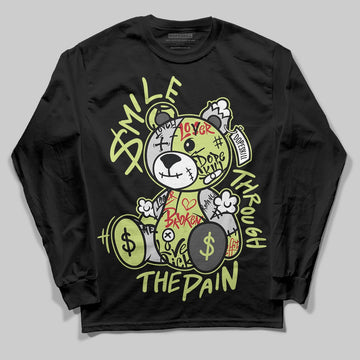 Jordan 4 GS “Light Lemon Twist” DopeSkill Long Sleeve T-Shirt Smile Through The Pain Graphic Streetwear - Black