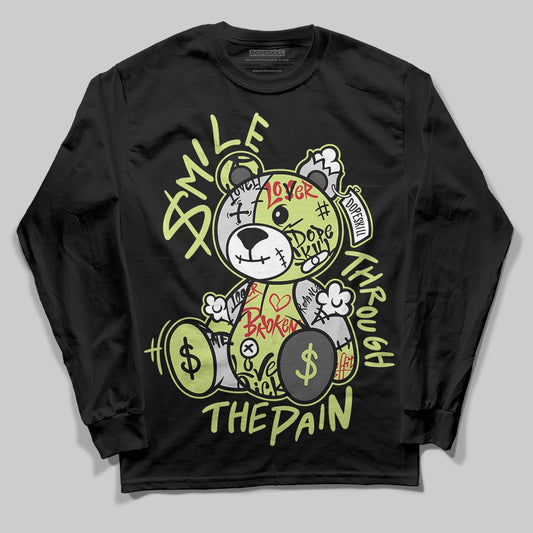Jordan 4 GS “Light Lemon Twist” DopeSkill Long Sleeve T-Shirt Smile Through The Pain Graphic Streetwear - Black