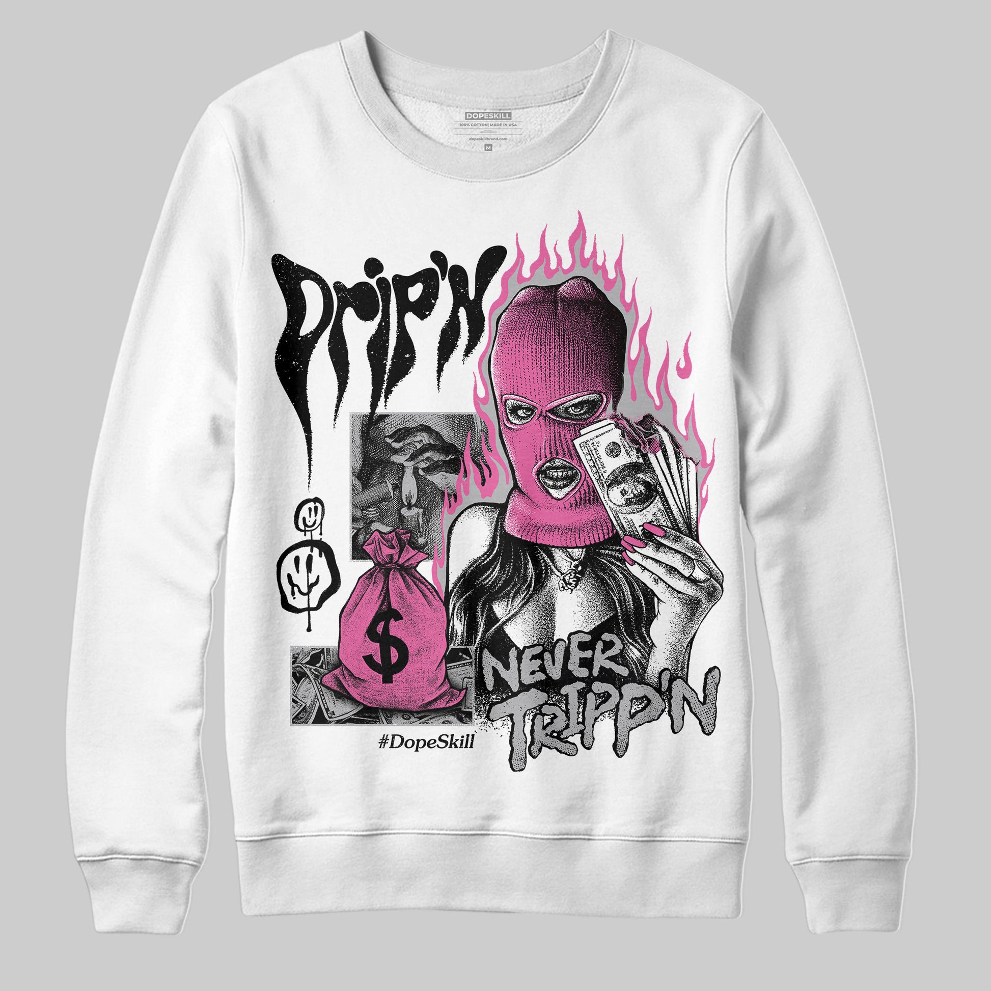 Asics Gel-Kayano 14 ‘Cream Sweet Pink’ DopeSkill Sweatshirt Drip'n Never Tripp'n Graphic Streetwear - White
