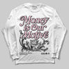 Jordan 5 OG “35th Anniversary” DopeSkill Long Sleeve T-Shirt Money Is Our Motive Typo Graphic Streetwear - White
