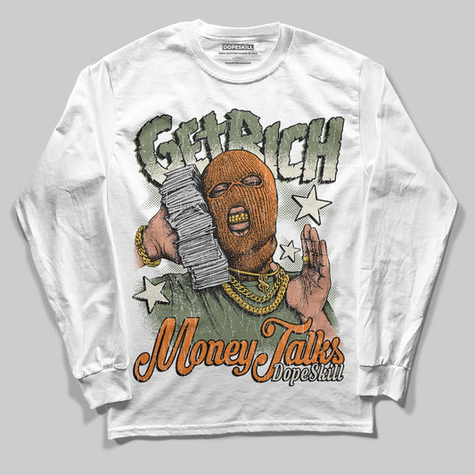 Jordan 4 Retro OG SP Undefeated (2025) DopeSkill Long Sleeve T-Shirt Get Rich Graphic Streetwear - White