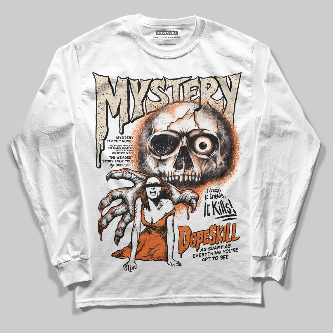 Jordan 3 “Starfish” DopeSkill Long Sleeve T-Shirt Mystery Ghostly Grasp Graphic Streetwear - White 