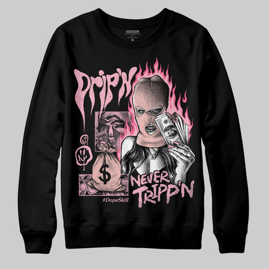 AMIRI White & Pink Stars Court Sneakers DopeSkill Sweatshirt Drip'n Never Tripp'n Graphic Streetwear - Black