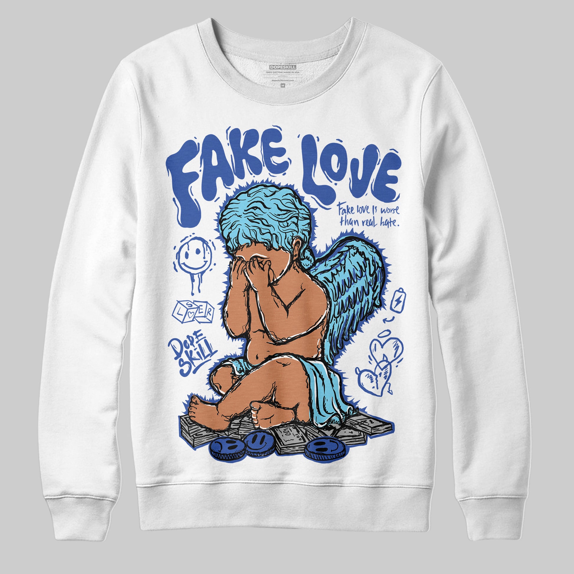 Dunk Low Argon DopeSkill Sweatshirt New Fake Love Graphic Streetwear - WHite