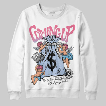 Jordan 3 GS “Cobalt Bliss” DopeSkill Sweatshirt Money Bag Coming Up Graphic Streetwear - White