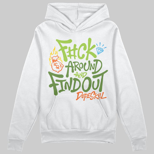 Green Sneakers DopeSkill Hoodie Sweatshirt F#ck Around And Find Out Graphic Streetwear - White