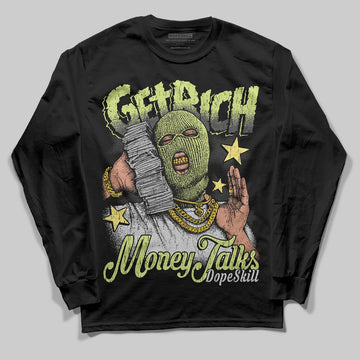 Jordan 4 GS “Light Lemon Twist” DopeSkill Long Sleeve T-Shirt Get Rich Graphic Streetwear - black