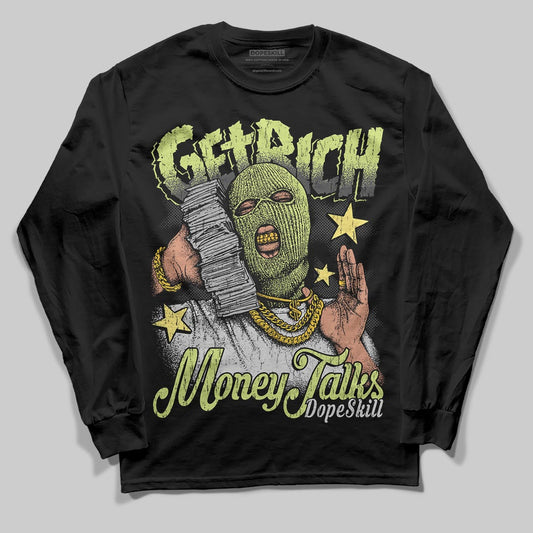 Jordan 4 GS “Light Lemon Twist” DopeSkill Long Sleeve T-Shirt Get Rich Graphic Streetwear - black