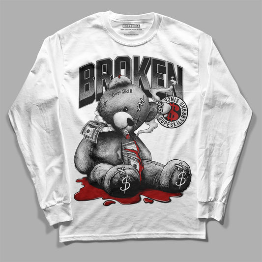 Jordan 14 "Black/White" DopeSkill Long Sleeve T-Shirt Sick Bear Graphic Streetwear - White