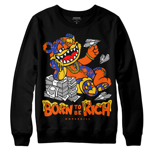 Dunk Low Futura Orange Blaze DopeSkill Sweatshirt Born To Be Rich Graphic Streetwear - Black