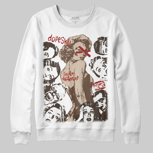 A Ma Maniére x Air Jordan 4 “Dark Mocha” DopeSkill Sweatshirt Built Different Graphic Streetwear - White
