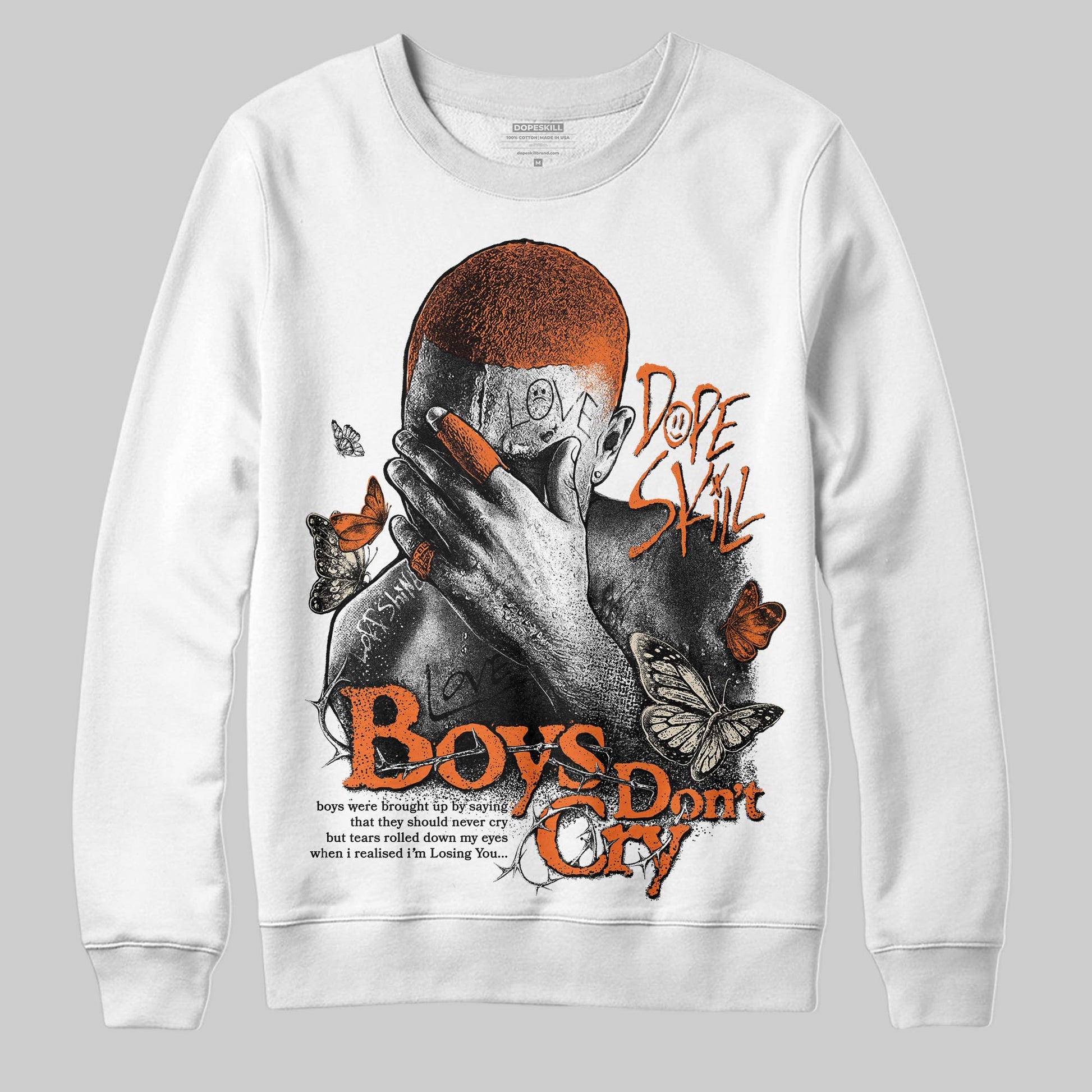Jordan 3 “Starfish” DopeSkill Sweatshirt Boys Don't Cry Graphic Streetwear - White