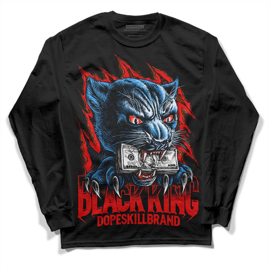 Jordan 11 Retro Cherry DopeSkill Long Sleeve T-Shirt Black King Graphic Streetwear - Black