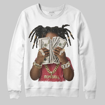 Jordan 4 “Sierra Red" DopeSkill Sweatshirt Rich Youth Graphic Streetwear - White