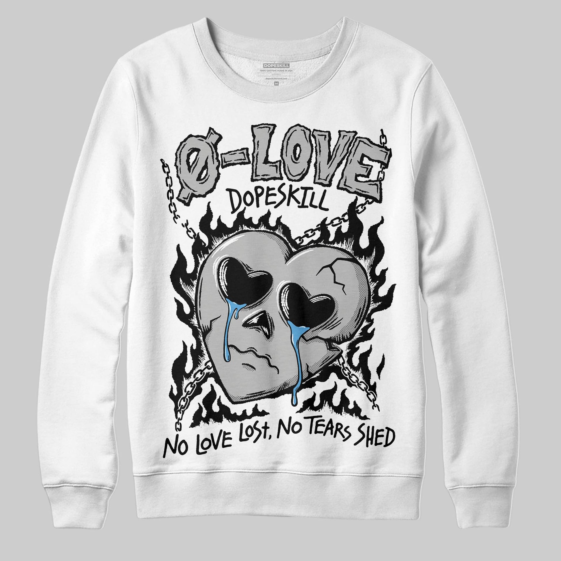 Jordan 10 OG “Steel” DopeSkill Sweatshirt Crying Heart Graphic Streetwear - White