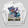 Jordan 8 Retro 'Aqua' 2025 DopeSkill Long Sleeve T-Shirt Born To Be Rich Graphic Streetwear - White