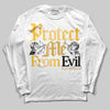 Jordan 12 "Phantom" DopeSkill Long Sleeve T-Shirt Protect Me From Evil Graphic Streetwear - White