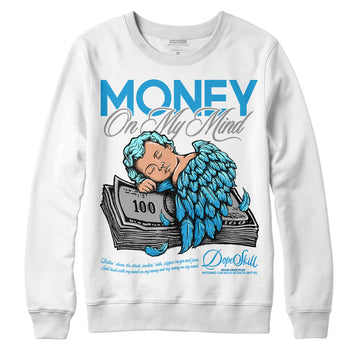 Jordan 4 Retro Military Blue DopeSkill Sweatshirt MOMM Graphic Streetwear - White