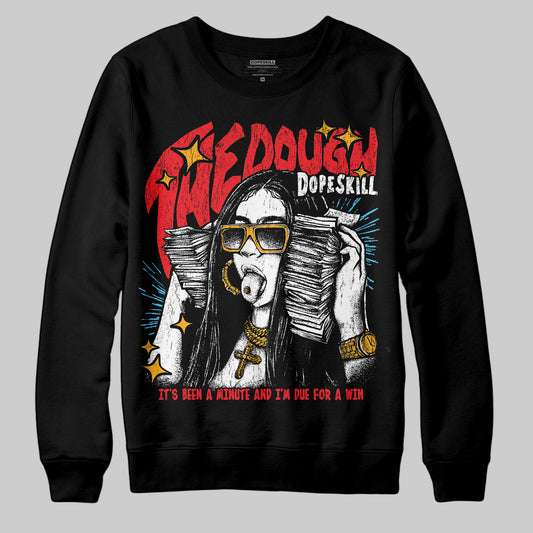 Red Sneakers DopeSkill Sweatshirt The Dough Graphic Streetwear - Black