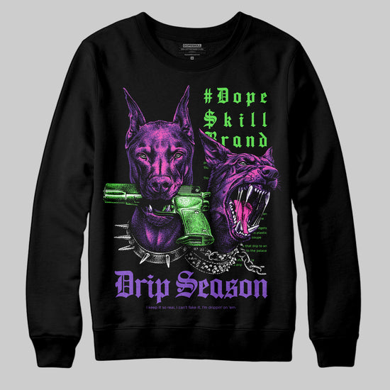 PURPLE Sneakers DopeSkill Sweatshirt New Drip Season Graphic Streetwear - Black