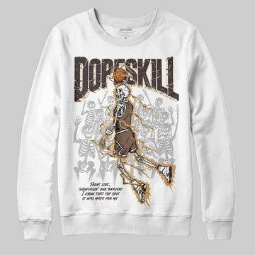 Jordan 5 “Earth/Metallic Gold” DopeSkill Sweatshirt Thunder Dunk Graphic Streetwear - WHite