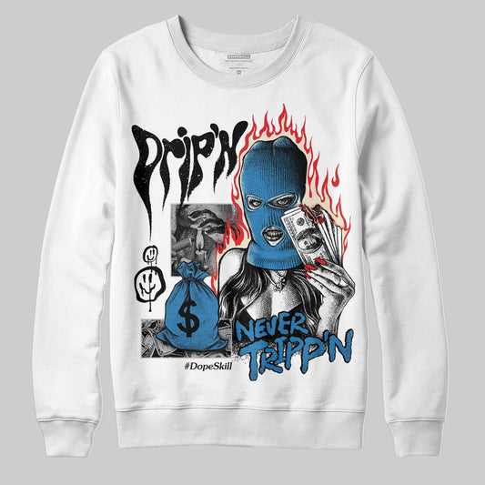Jordan 3 Retro OG Rare Air DopeSkill Sweatshirt Drip'n Never Tripp'n Graphic Streetwear - White