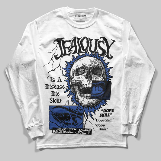 Royal Blue Sneakers DopeSkill Long Sleeve T-Shirt Jealousy Graphic Streetwear - White 