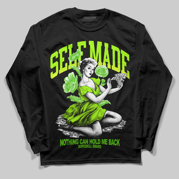 Neon Green Sneakers DopeSkill Long Sleeve T-Shirt Self Made Graphic Streetwear - Black