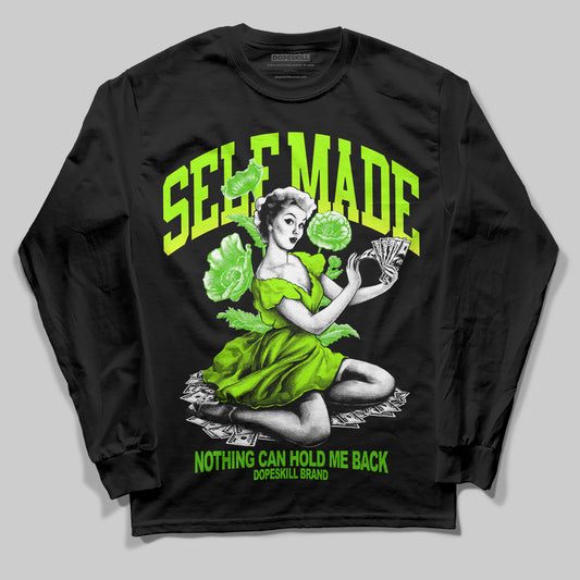Neon Green Sneakers DopeSkill Long Sleeve T-Shirt Self Made Graphic Streetwear - Black