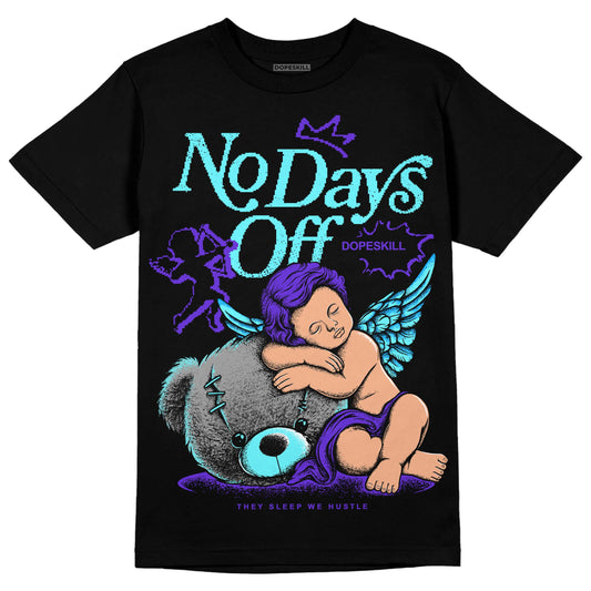 Jordan 6 "Aqua" DopeSkill T-Shirt New No Days Off Graphic Streetwear - Black