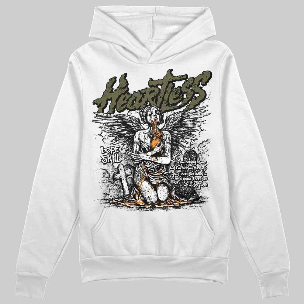 Jordan 5 "Olive" DopeSkill Hoodie Sweatshirt Heartless Graphic Streetwear - White