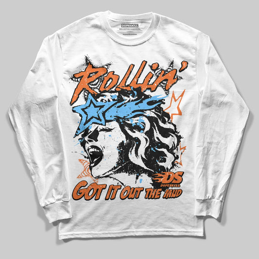 Orange, Black and White Sneakers DopeSkill Long Sleeve T-Shirt Got It Out The Mud Graphic Streetwear - White 