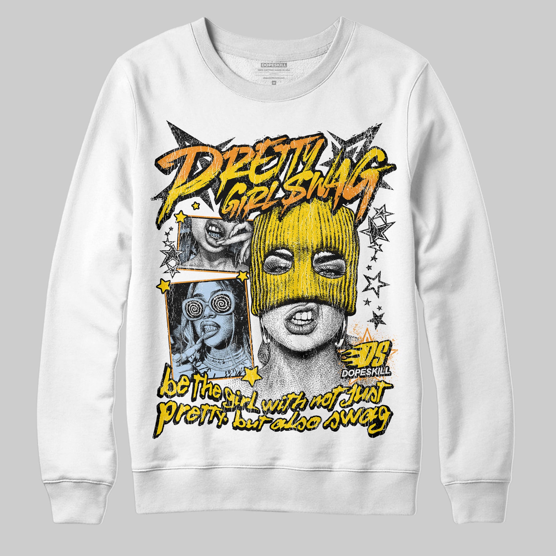 Jordan 6 “Yellow Ochre” DopeSkill Sweatshirt Pretty Girl Swag Graphic Streetwear - White