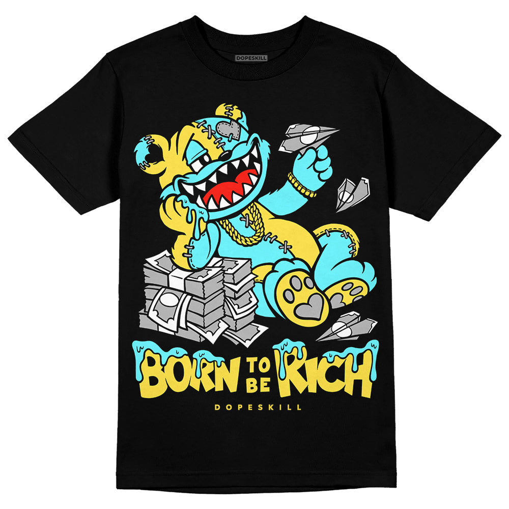 Jordan 5 Aqua DopeSkill T-Shirt Born To Be Rich Graphic Streetwear - Black