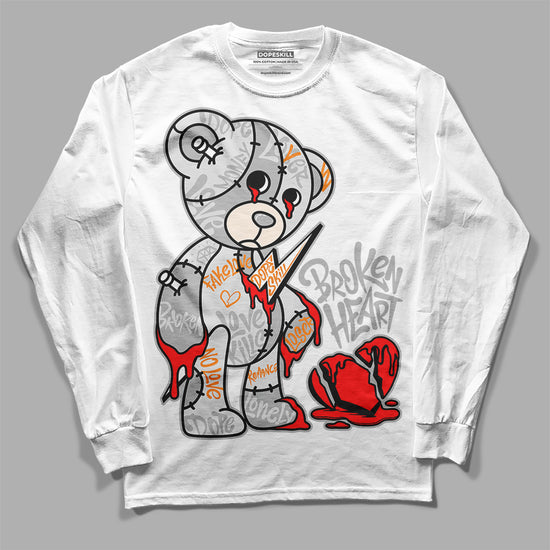 Dunk Low Cool Grey DopeSkill Long Sleeve T-Shirt Broken Heart Graphic Streetwear - White