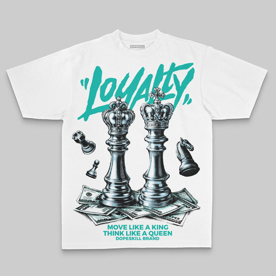 Aqua Oversize Print 'Loyalty' DopeSkill Graphic T-shirt Streetwear - White 
