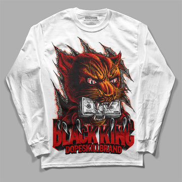 Jordan 3 Fire Red DopeSkill Long Sleeve T-Shirt Black King Graphic Streetwear - White