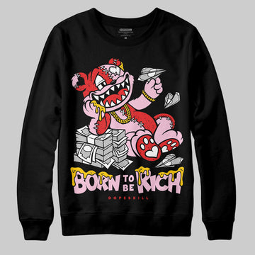 Awake NY x Air Jordan 5 Arctic Pink DopeSkill Sweatshirt Born To Be Rich Graphic Streetwear - black