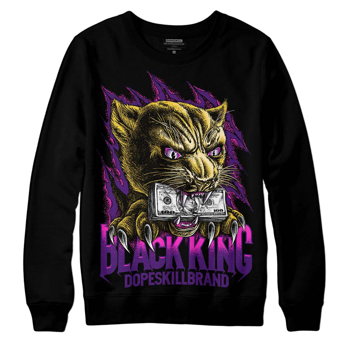 Jordan 12 “Field Purple” DopeSkill Sweatshirt Black King Graphic Streetwear - Black